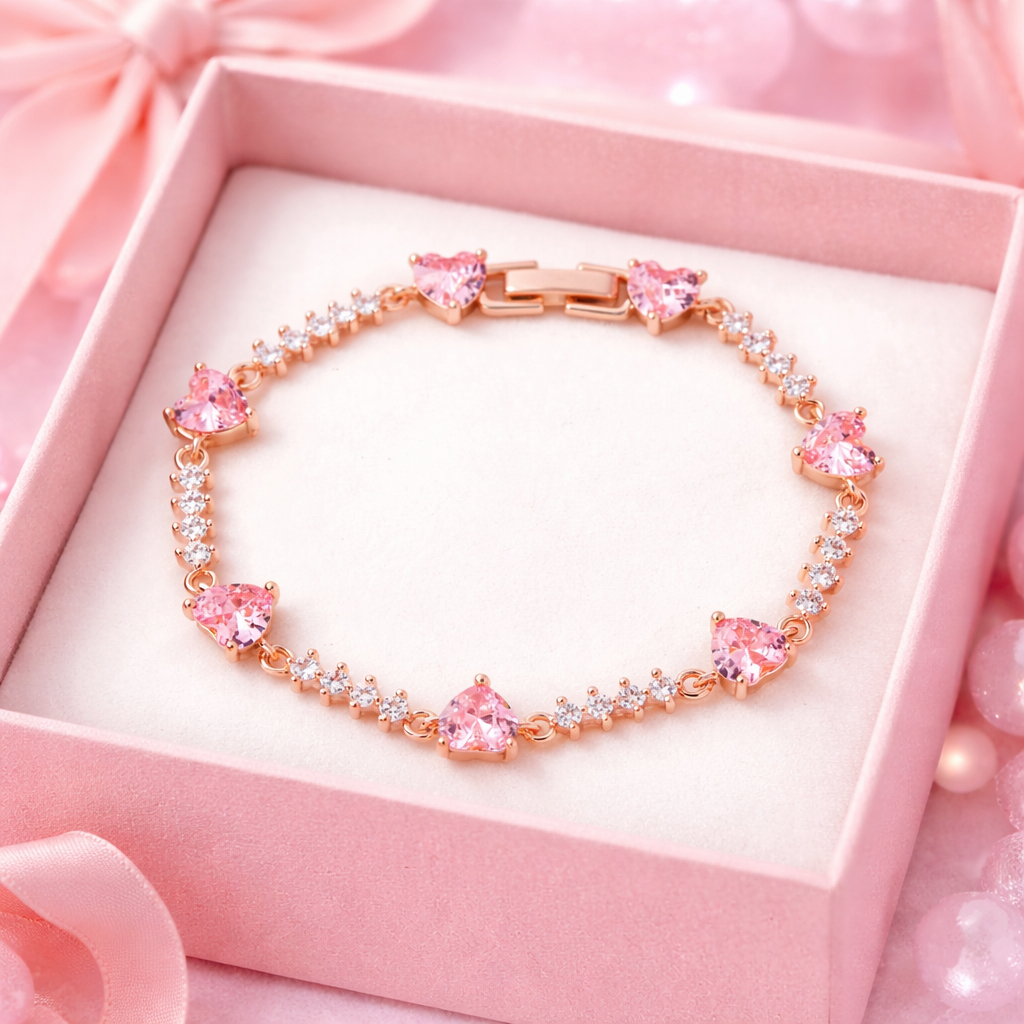 Sugar Heart Tennis Bracelet
