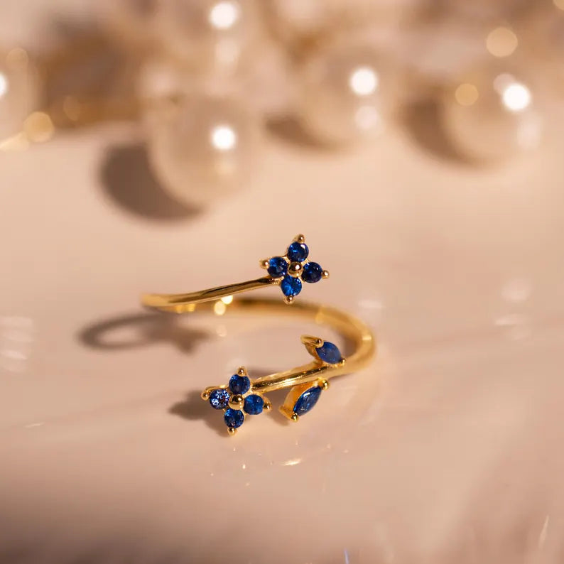 Blue Petal Ring S925